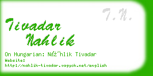 tivadar nahlik business card